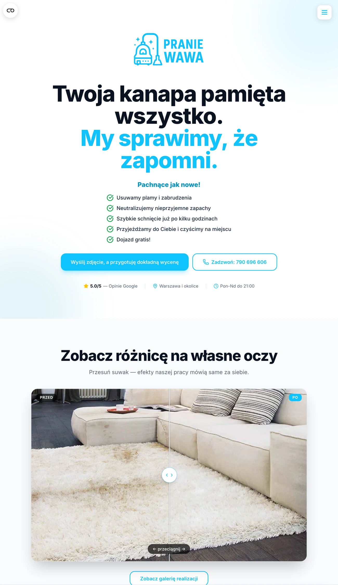 Realizacja: strona Pranie Wawa